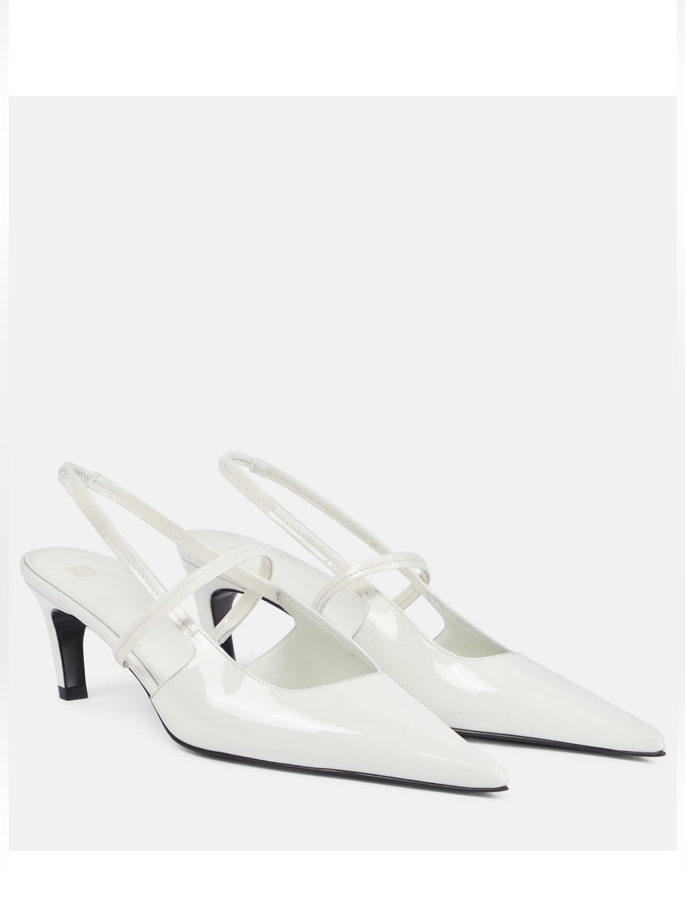 Toteme White Patent Slingback Sharp Heels - size 40